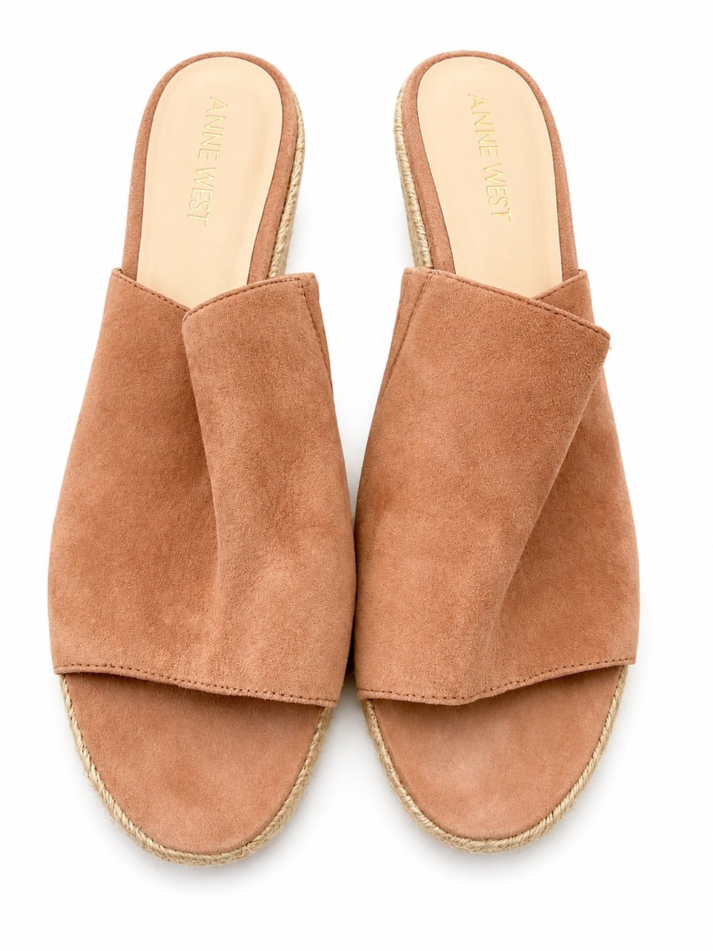 Nine West Tan Suede Slip-On Mules